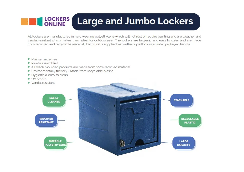 Large and Jumbo Plastic Lockers